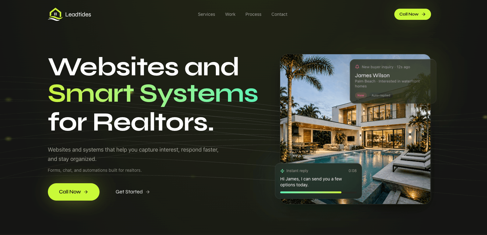 Leadtides Realtor Landing Page